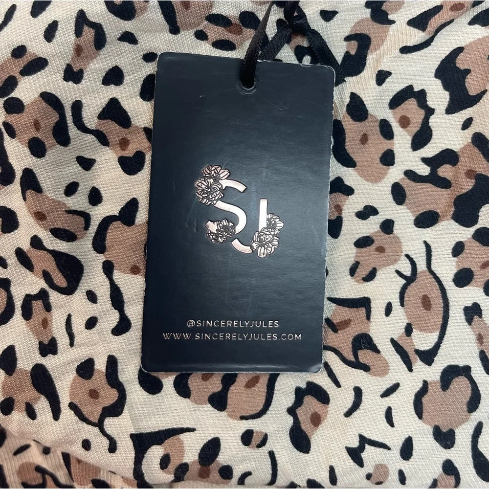 Sincerely Jules Leopard Print Pants Beige Tan